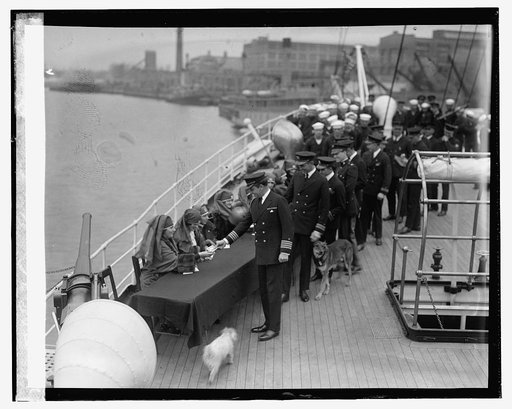Red Cross roll call on Mayflower