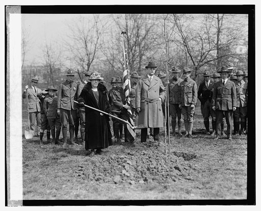 Cong. & Mrs. W.E.Wilson of Ind., Boy Scout tree planting, 4/12/24