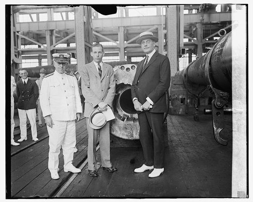 Sec. Wilbur, John Coolidge, and Admiral Hutchison, [8/1/24