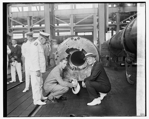 Sec. Wilbur, John Coolidge, and Admiral Hutchison, Navy Yard, 8/1/24