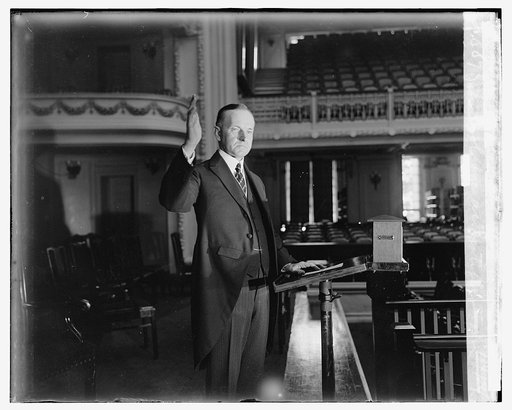 Pres. Coolidge at notification ceremonies, 8/14/24