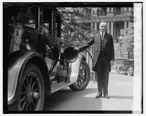 Pres. Coolidge & radio equipped auto