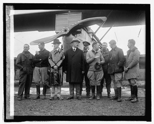 L.H. Smith, Pres. Coolidge, Sec. Weeks, Gen. Patrick, Gen. Mitchell, 9/9/24