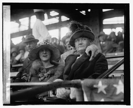 Walter Johnson's mother & wife at 1st ball game of seven, 10/4/24