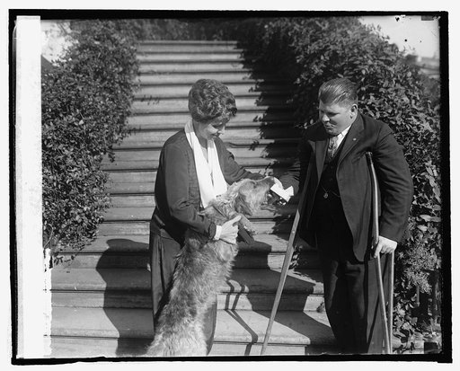 Leo B. Clark presents Forget-Me-Not to Mrs. Coolidge, 10/23/24
