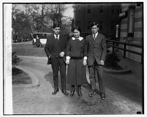 Knud Rasmussen with eskimos, Mrs. Arnalulunguak & Mr. Meetek, 11/3/24
