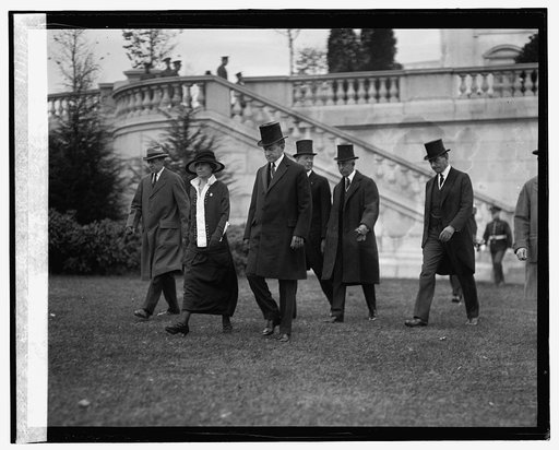 Jim Haley, Pres. & Mrs. Coolidge, Dwight Davis, Slemp, Wilbur, 11/11/24