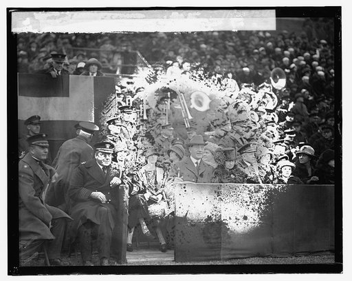 Sec. Wilbur & Mrs. Wilbur at Scouting Fleet-Fort Bennings game, 11/22/24
