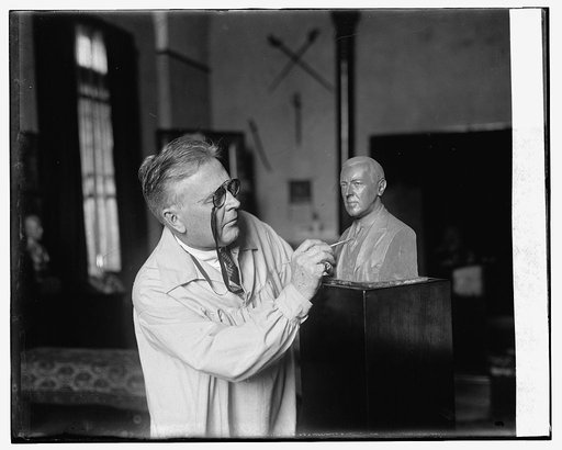 W. Clark Noble with bust of Woodrow Wilson, 12/22/24