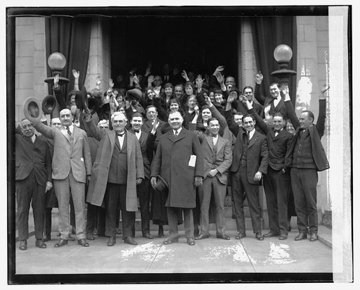Frank Morrison & Wm. Green with employees at A.F. of L. bldg., 12/30/24