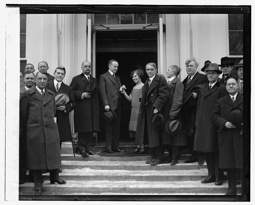 Coolidge with Miss Vada Watson, the Kansas Wheat Girl