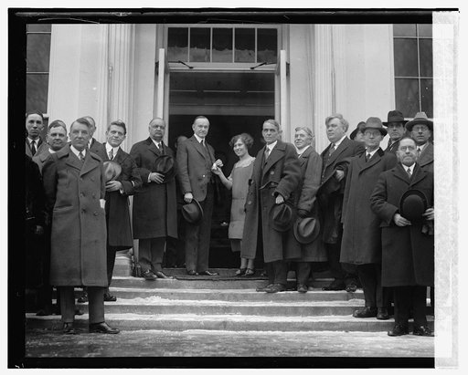 Coolidge with Miss Vada Watson, the Kansas Wheat Girl
