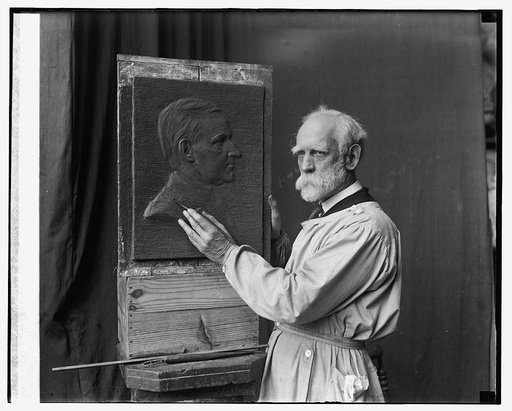 H.K. Bush-Brown and plaque of Coolidge, 2/5/25