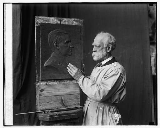 H.K. Bush-Brown and plaque of Coolidge, [2/5/25