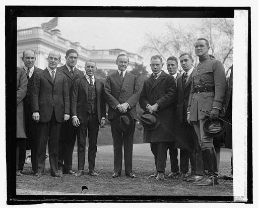 Joie Ray, Coolidge, and Paavo Nurmi at W.H., 2/21/25