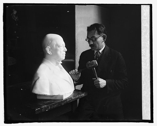Moses W. Dykaar with bust of Gompers. 3/14/25