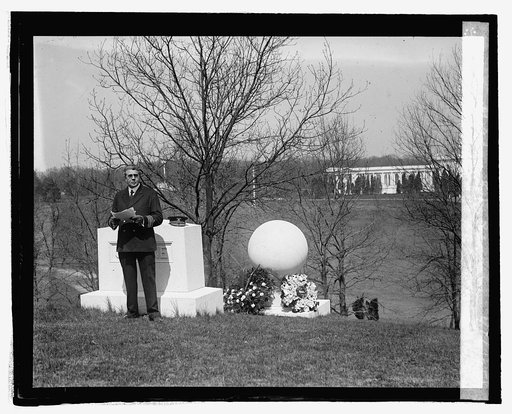 Admiral Gregory at grave of Adm. R.E. Peary, 4/6/25