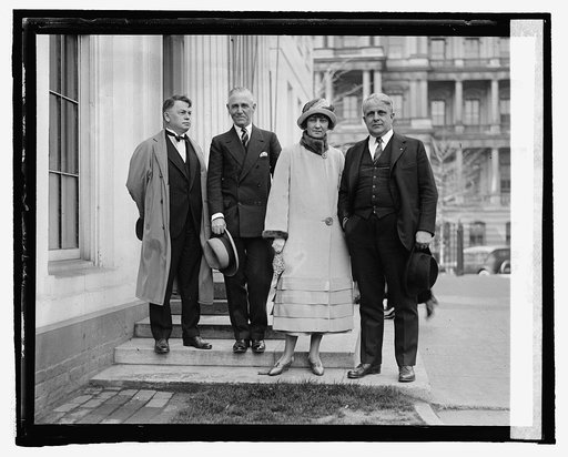 Group outside White House; Sec. James Davis at right.  Washington, D.C.