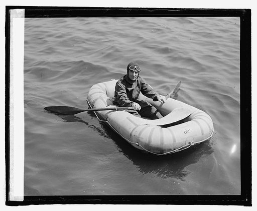 Lt. R.E. Byrd, U.S.N, in rubber life boat, 4/27/25