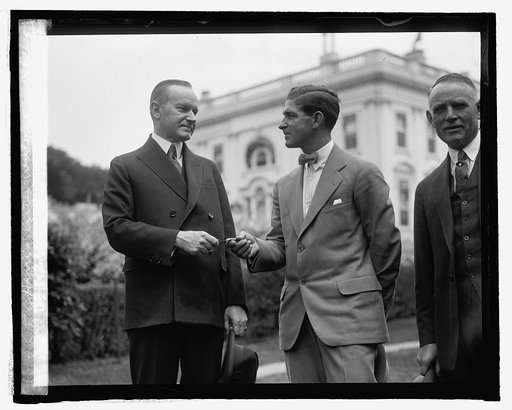 Coolidge presents Bucky Harris with watch, 5/4/25