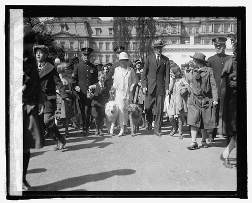 Mr. Coolidge with children, Easter Monday