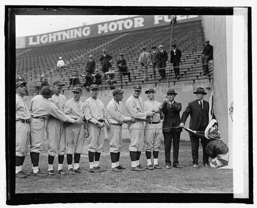 American League Pennant raising [at ball park] May 1, 1925