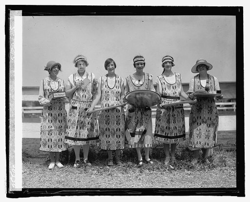 Debs as waitresses at horse show, 5/20/25