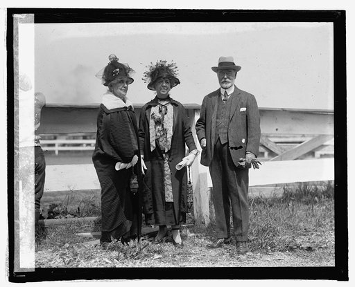 Mrs. Frederick Dent Grant with Admiral & Mrs. Eberle at horse show, 5/20/25