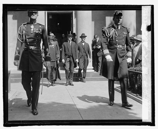 Pres. & Mrs. Coolidge at Gen. Miles funeral, 5/19/25