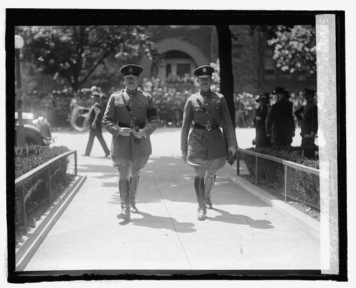 Gen. Pershing & Maj. Quekemeyer at Gen. Miles funeral, 5/19/25