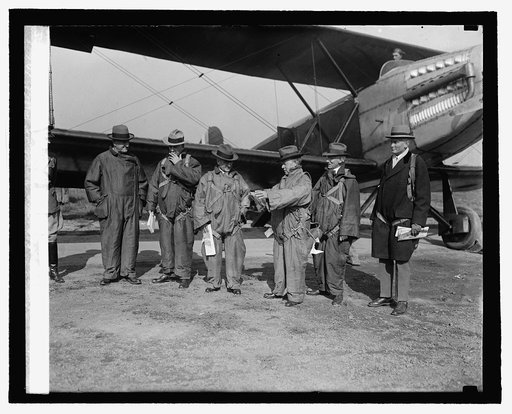 Members of Special Aviation Board leaving Bolling Field, 10/8/25