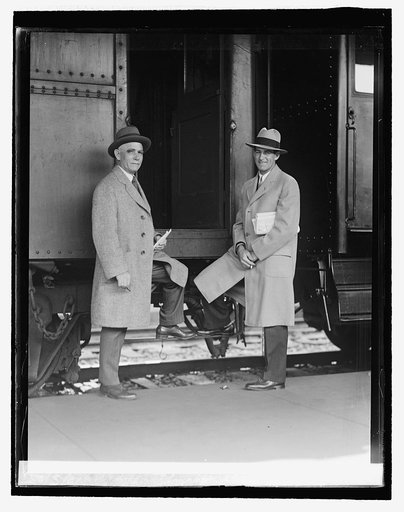 Clark Griffith & Stanley Harris leaving for Pittsburgh, 10/5/25