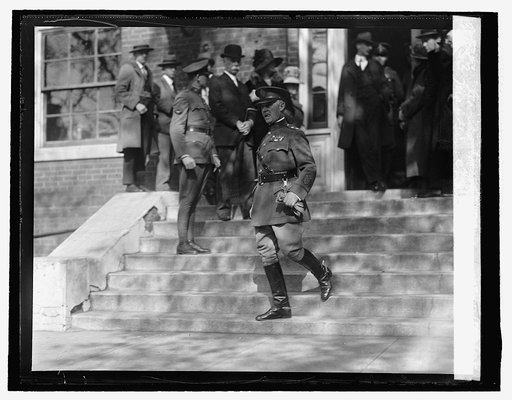 Maj. Gen. Chas. P. Summerall leaving Emory bldg., 10/28/25