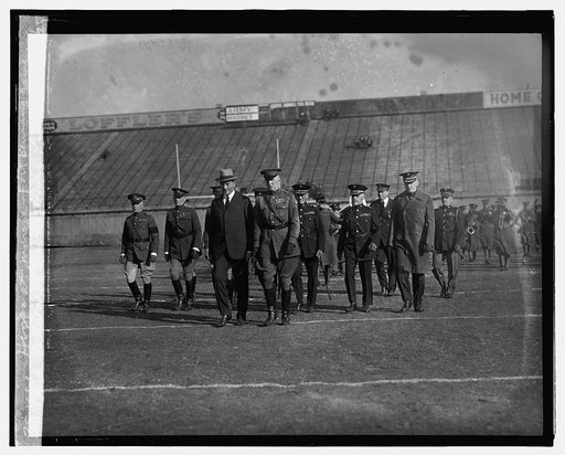 Wilbur, Gen. Lejeune, Gen. J.L. Hines at Marine - Fort Benning game, 11/21/25