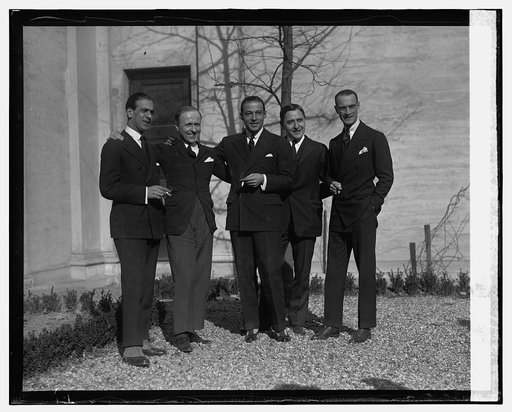 Rudolph Valentino at Italian Embassy with attaches, 1/29/26