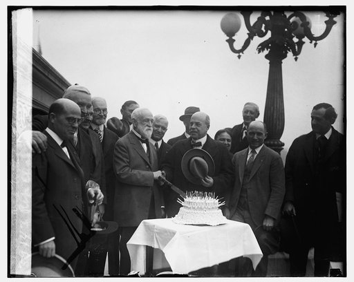 Rep. Chas. M. Stedman and birthday cake, 1/30/26