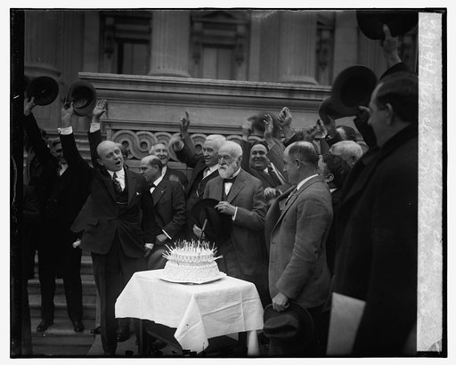 Rep. Chas. M. Stedman and birthday cake, [1/30/26