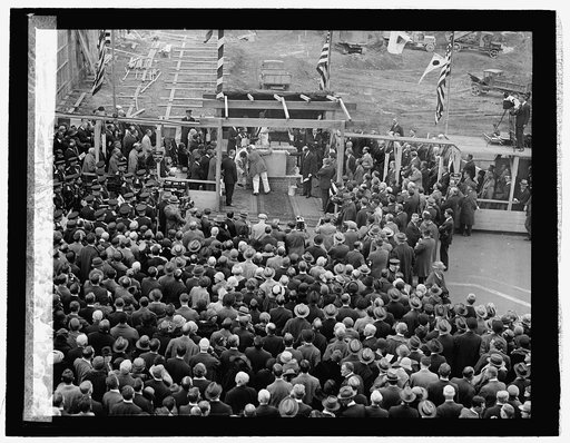Coolidge at Press Club corner stone laying, 4/8/26
