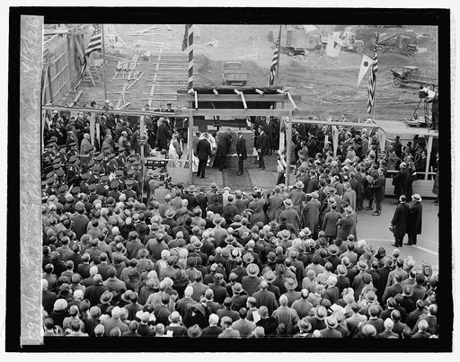 Coolidge at Press Club corner stone laying, 4/8/26