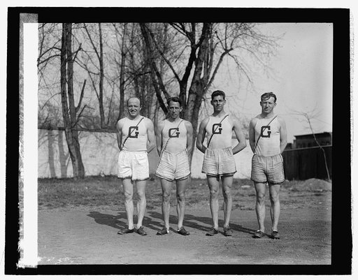 Ascher, Burgess, Swinbourne & R. Haas, Geo. U. relay team