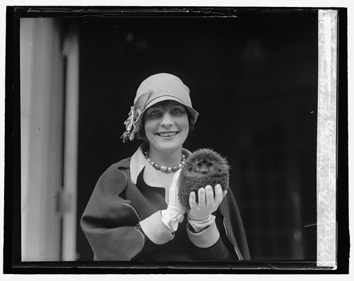 Miss Dorothy Tierney with porcupine, 4/23/26