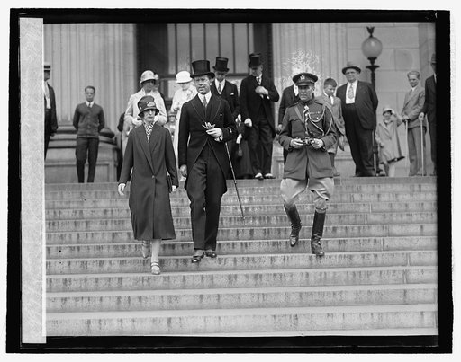 Prince & Princess Adolphus & Col. O.N. Solvert at museum, 5/29/26