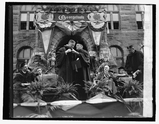 Herbert Hoover receiving degree at Georgetown U., 6/8/26