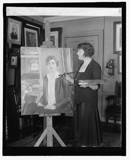 Miss Juliet Thompson and portrait of Mrs. Coolidge, 2/8/27