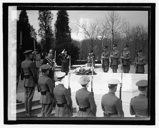 Paul Claudel at Tomb of an Unknown Soldier, 3/28/27