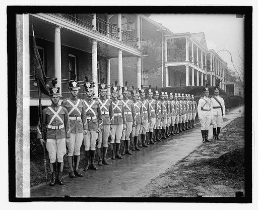 Battery B, 16th Field Artillery in special uniform for society circus, 4/1/27