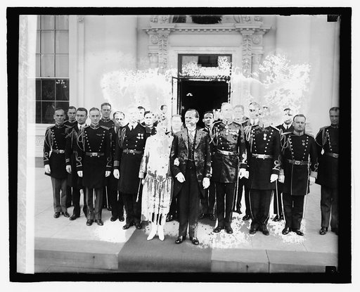 Pres. & Mrs. Coolidge with military naval attaches, 1/1/27