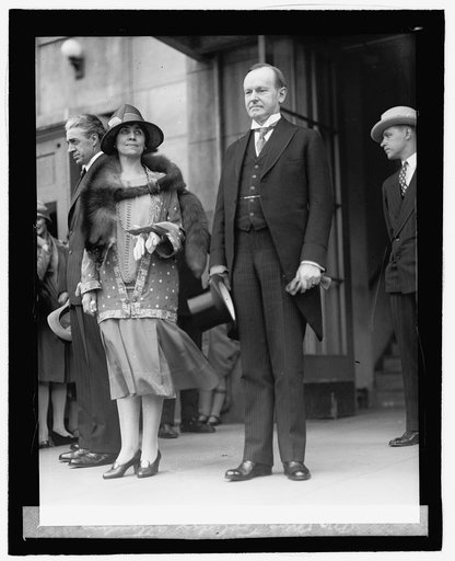 Pres. & Mrs. Coolidge attending Easter services, 4/17/27