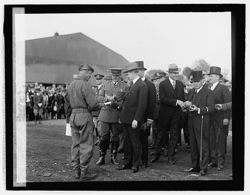 Coolidge with Pan Am flyers, 5/1/27