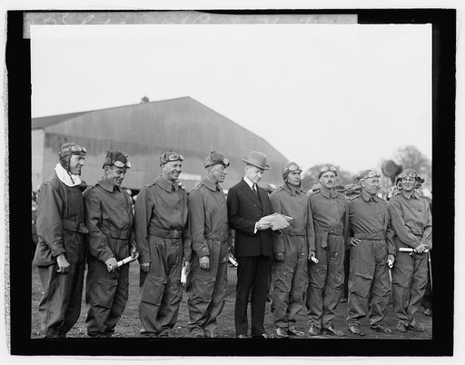 Coolidge with Pan Am flyers, 5/1/27